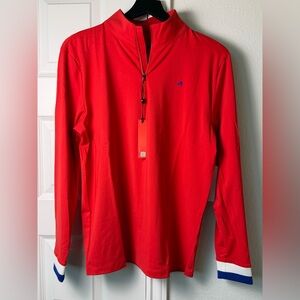 Redvanly Red Quarter Zip Pullover NWT Size Small Performance Golf Top